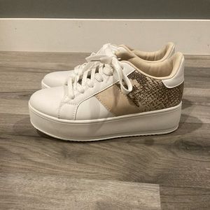 White platform runners.